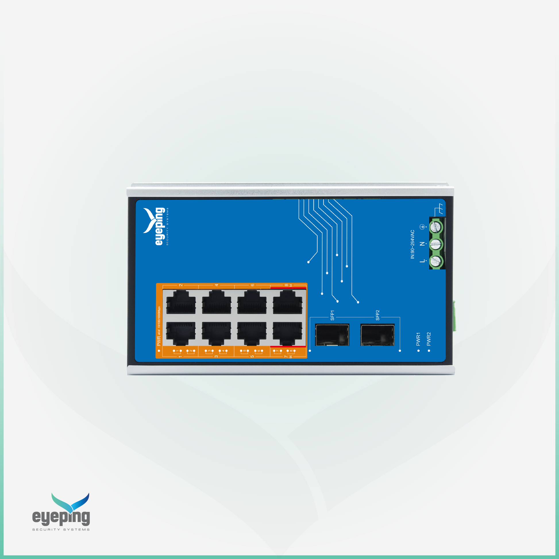 EYEPING GS-S510-8W0 – INDUSTRIAL 8-PORT FULL GIGABIT UNMANAGED POE SWITCH