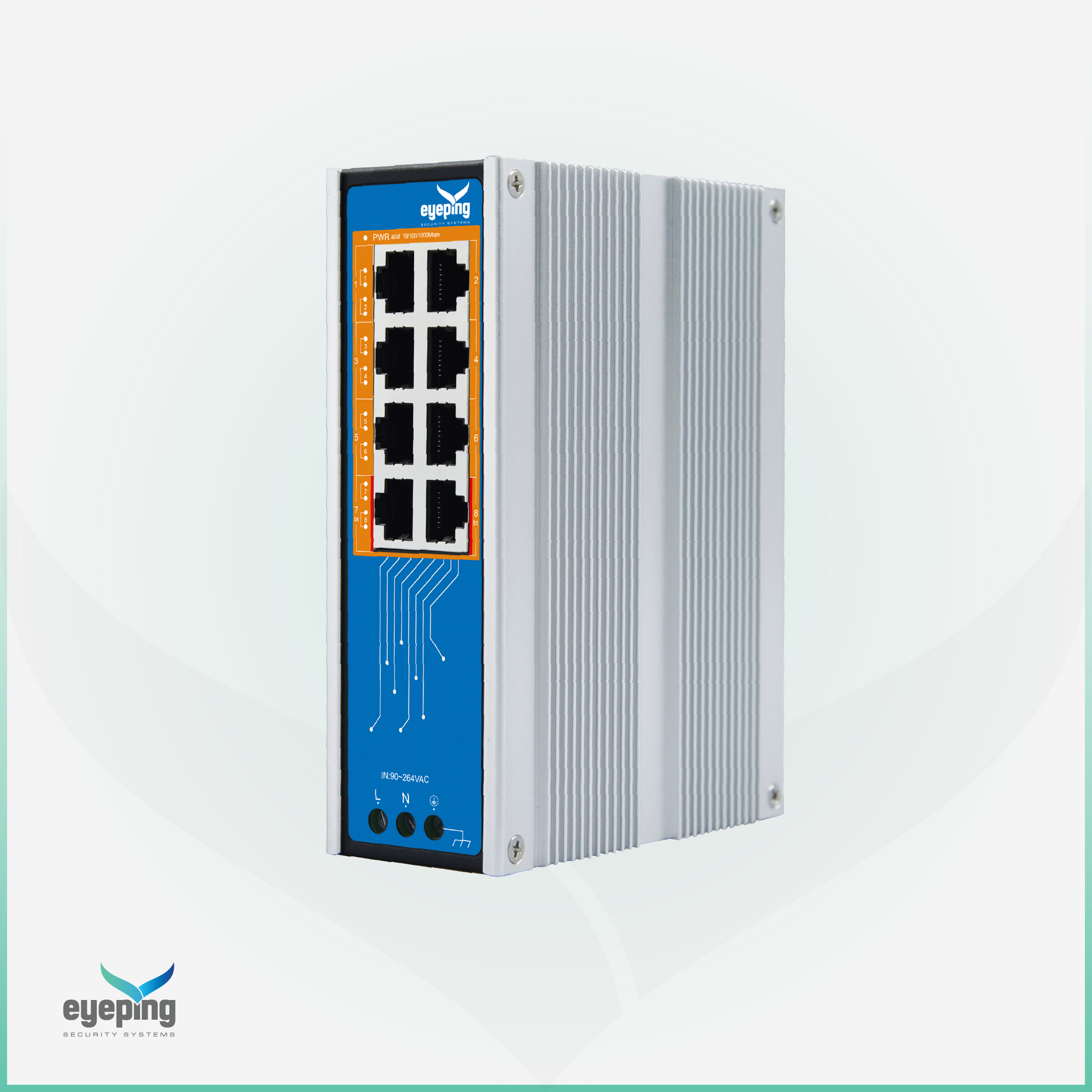 EYEPING GS-S508-8W0 – Industrial 8-Port Full Gigabit Unmanaged PoE Switch