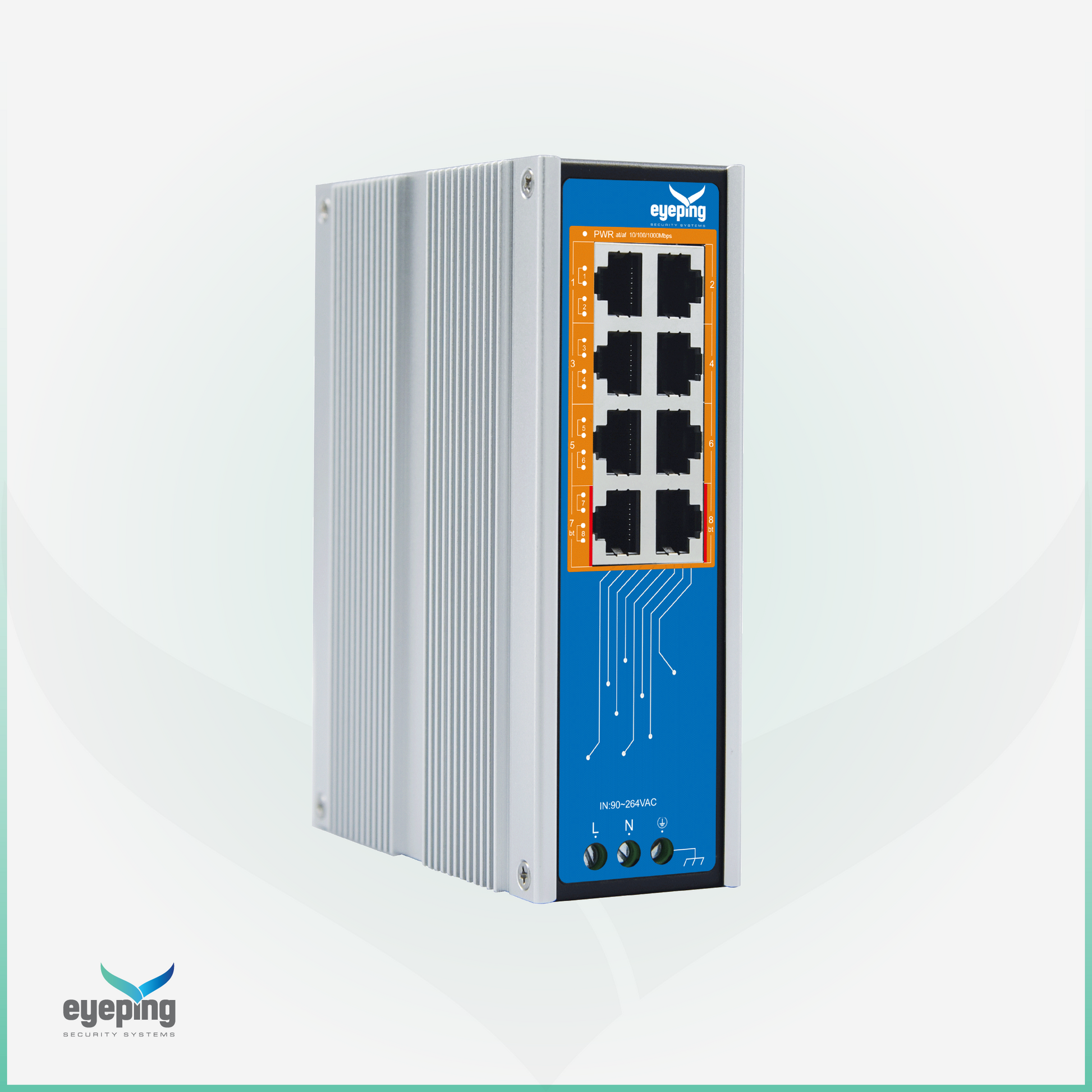 EYEPING GS-S508-8W0 – Industrial 8-Port Full Gigabit Unmanaged PoE Switch
